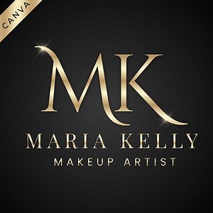 Gold Glitter Salon Logo, Beauty Branding Canva Vorlage (Digitaler Download) - Etsy.de