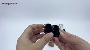 niannyyhouse 20cm Plush Doll Leather Shoes Length 5.4cm 8in Doll Accessories (White)