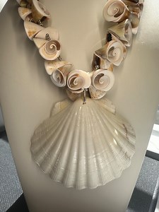 Seashell Pendant With a Spiral Shell Beaded Necklace, Large Freshwater Shell Necklace, Boho Summer Beach Shell Jewelry, Boho Shell Necklace - Etsy