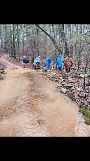 Arkansas Sole Sisters hiking in the rain to Wildman Twin Falls!! Hiking in the rain is fun! (Compilation of photos from several ladies.) | Tami Clark