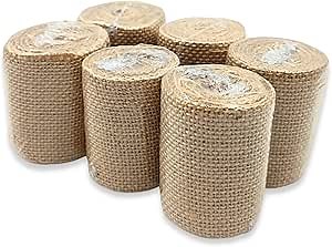 Amazon.com: Summer-Ray Premium 2.4-Inch Wide Burlap Ribbon Pack - 6 Rolls, 18 Yards Total - Rustic Natural Jute Fabric, Crafting, Home Decor, Weddings, Gift Wrapping, Gardening
