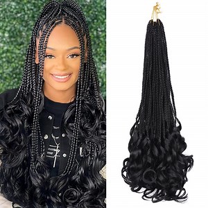 French Curly Crochet Hair 24 Inch Crochet Box Braids Crochet Hair Pre Looped French Curl Braiding Hair