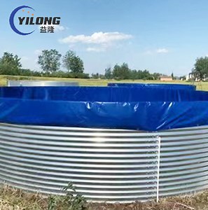 [Hot Item] Poly Liner Biofloc Water Circulation Galvanized Steel Tank Portable Fish Farm Breeding Tanks