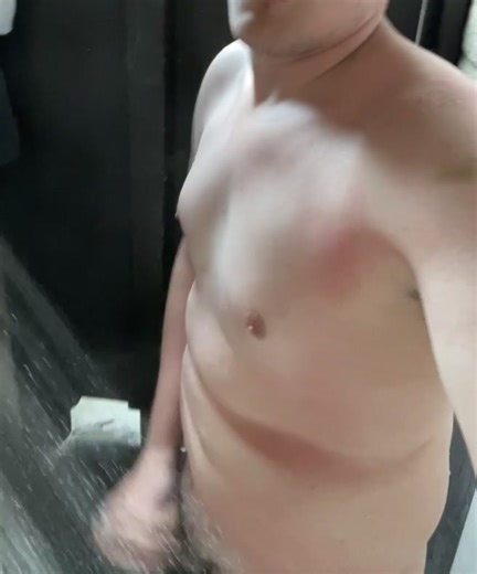 Cumming in the campground shower