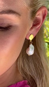 Baroque pearls are one of our favorite gems. The Cloud Nine Earrings showcase the organic irregular shape of them in all its glory. | Sequin