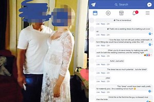 Pregnant bride mocked for getting married in sheer dress with ‘granny pants’