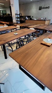 Solid wood long dining table! | Grains Furniture