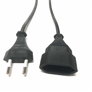 [Hot Item] European Standard EU 2 Pin Plug Female to Male Power Cord Pure Copper