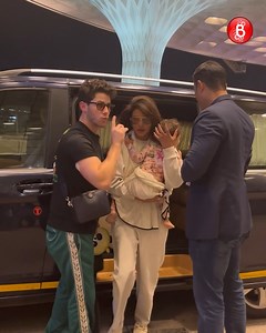 166K views · 735 reactions | NIck Jonas and Priyanka Chopra with Maltie Marie were spotted at the airport as they leave Mumbai after the fun trip India. | Bollywood Bubble - Hindi | Facebook