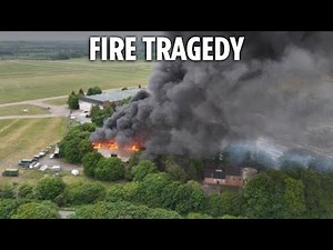 Firefighters among three killed in horror blaze at ex-RAF base as explosions heard
