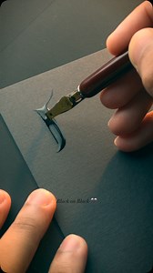 13K views · 706 reactions | Rate the result from 1-10  • Oriandcalli Linen texture Jet black paper • Water • Speedball C-0 nib with straight holder #darkaesthetics #artistic | Calligraphy By Priyansh | Facebook