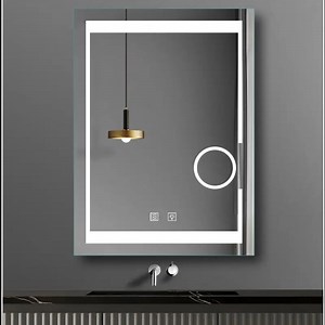 [Hot Item] Square Anti-Fog Function Aluminum Frame Thickness Non-Copper LED Defog Bath Mirror with Screen Touch Switch