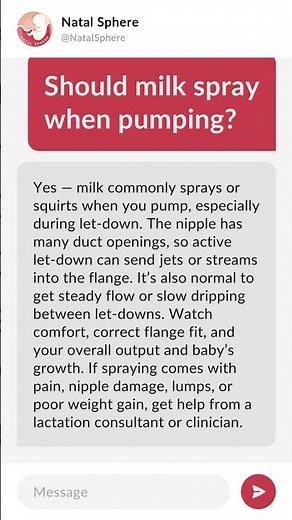 Should milk spray when pumping?