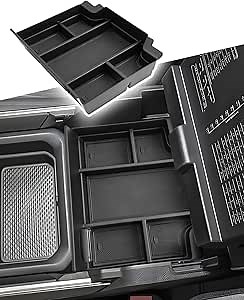 RAM 1500 2500 3500 Armrest Bottom Storage Box for 2019-2022 2023 2024 Dodge RAM1500 RAM2500 RAM3500 Accessories Center Console Organizer Arm Rest Lower Tray -Full Center Console/Bucket Seats Only