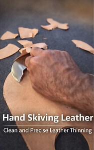Hand skiving leather | Clean and precise leather thinning
