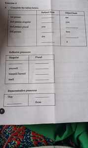 Complete the tables below.Subject form|               | Sub... | Filo