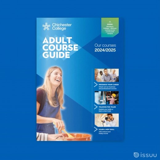 Introducing our 2024/2025 adult course guide!  Ready to change careers, enhance your skills, or explore a new hobby? We offer a diverse selection of courses tailored for adult learners, with flexible start dates throughout the academic year. Explore the possibilities—download our latest adult course guide for 2024-25, click the link in bio.  #AdultEducation #LifelongLearning #Upskill #CareerChange #LeisureCourses | Chichester College | Facebook