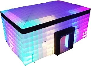28x18Ft Inflatable Party Tent with LED Lights for Adults Outdoor Events - a Large White Blow Up Nightclub with 2 Removable Doors N Blower from House Tent Suppliers