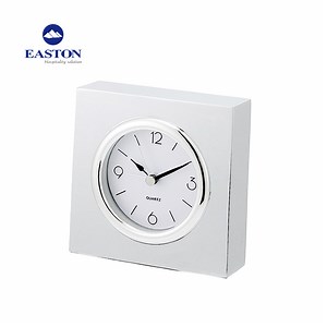 [Hot Item] Cheap Price Silver Chrome Silent Table Alarm Clock for Hotel Room