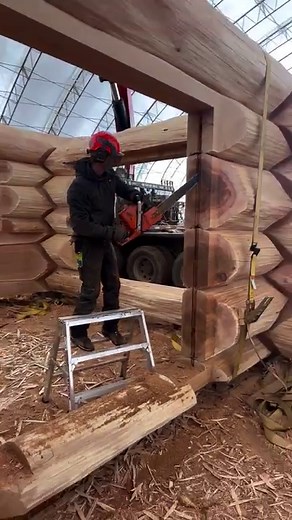50K views · 2.8K reactions | Nate cutting some door and window bucks | Langberg Log Homes | Facebook