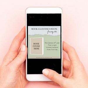 Ankündigung einer Buchclubdiskussion | Bearbeitbare Canva Vorlage | Druckbares PDF - Etsy.de