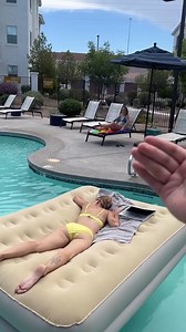100K views · 207 reactions | Sleeping girl gets a rude Awakening Girl falls asleep on an air mattress and her best friend pranks her by poking a hole in the air mattress. We watch it sink and then she is woken up by a water fountain that shocks her into falling into the pool with her waterproof laptop. This original Video was produced by Justine and Danny Rick Lax, Network media LLC, and Danny N | Story Mode On | Facebook