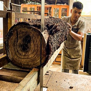 Creative Dining Table Model Made From Dry Wood Picked Up By A Carpenter On The Roadside | Woodworking Skill