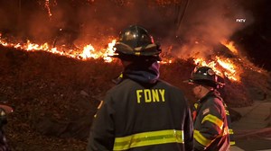 FDNY battles brush fire in Inwood Hill Park