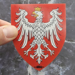 Sticker vinyle Armoiries de la Pologne - Sticker bouclier plastifié aigle polonais - Etsy France