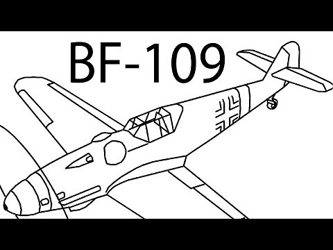 Draw BF-109 aircraft drawing step by step