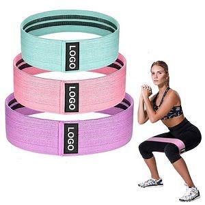 [Hot Item] Graphic Custom Fabric Cotton Fitness Resistance Hip Booty Band Loop Set Private Label
