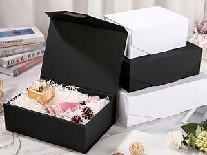 5 Large Black Gift Boxes