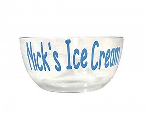 Bow Flip Flops Personalized Cereal Bowl, Glass Ice Cream Dish with Name, Snacks Candy and Soup or Oatmeal
