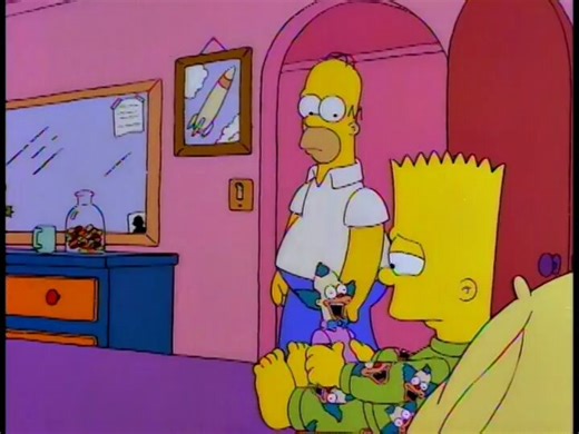 "Don't let Krusty's death get you down, boy. People die all the time, just like that. Why, you could wake up dead tomorrow." "Well, good night."