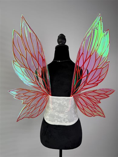 Red Butterfly Wings, Iridescent Fairy Wings for Adults, Renaissance Faire, Fantasy Costume, Halloween Prop - Etsy