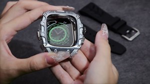 Luxury Metal Case with FKM Band for Apple Watch Ultra 3/2/1 49mm Titanium, Rugged Military Protective Designer Cover, Heavy Duty Tactical Protection for Men iWatch, Black