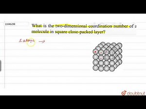 What is the two-dimensional coordination number of a molecule in square close-packed layer?
