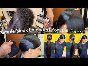 HOW TO: Extended Ponytail And Swoop Tutorial on natural hair| BEGINNER FRIENDLY | protective cap
