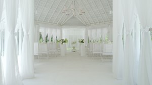 White venue for a wedding ceremony in the Maldives