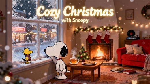 Cozy Christmas with Snoopy Winter Playlist for Calm Moment