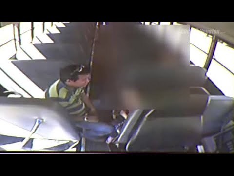 Bus driver inappropriate touching surveillance video