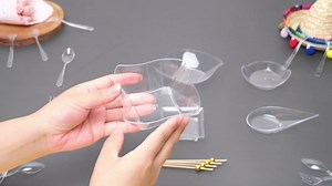 240 Pcs Appetizer Plates With Spoons Forks - Clear Disposable Mini Dessert Containers - Assorted Shape Plastic Square Bowls for Party Serving Supplies