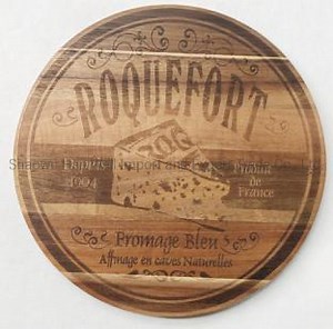 [Hot Item] Small Tasteful Round Wooden Cheese Board with Silk-Screen Engraved