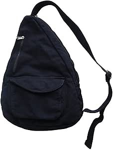 Canvas Sling Bag Backpack, Crossbody Shoulder Chest Bag with Adjustable Strap for Men Women Travel Hiking (Black)