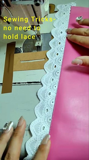 Sewing Tricks-no need to hold lace -DIY Sewing #Sewing #howto #sewingtechniques #easytolearn #DIY #sewinghacks #lovecrafting #Handmade #tailoring #sewingdesign #sewing #howtomake #handcraft #crafting #tailor #Craft #lace #crafts #trending #selfimprovementdaily #diyhome #allgirlsthings #diycrafts #diyideas #seingtricks | All Girls' Things