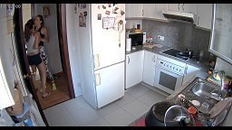 Reallifecam - Nelly and Martina hot kiss and pussy eat in the kitchen and continue in the badroom 31.05.2021