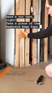 Ram Board tape test with @natelivibuilds! "So after searching three stores I finally found some Ram Board Edge Tape, which is the tape specifically made to hold down the edges to the finished floor. It looks basically like a very wide masking tape. Easy peel, easy tear. Our brown tape is the Ram Board Seam Tape, which is also a tape that’s easy to peel and tear by hand, but somehow has always outperformed duct tape for me, solid product there. Why two tapes? The rep at IBS told me the Seam Tape 