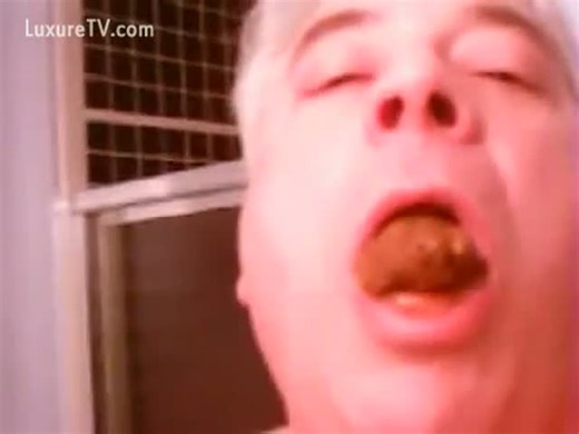 Hungry guy eats his own shit