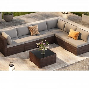 [Hot Item] Patio Rattan Sofa Set PE Wicker Sectional Rattan Outdoor Furniture Set