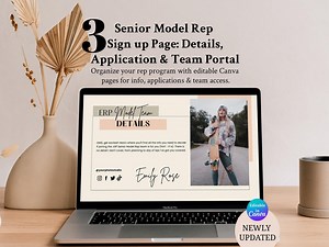 Senior Model Rep Program Canva Templates: Photographer Landing Pages, EMILY - Etsy